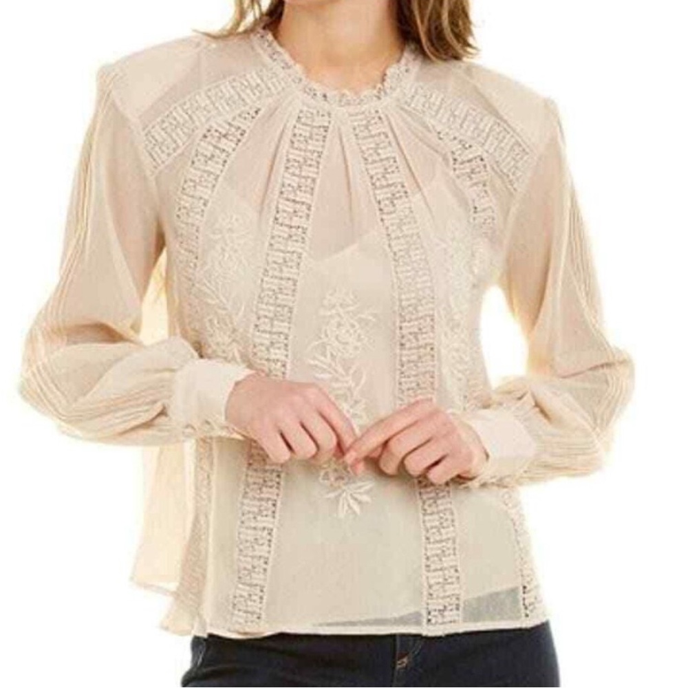 NWT St. Roche Womens  Sherry Top, Beige SIZE 6